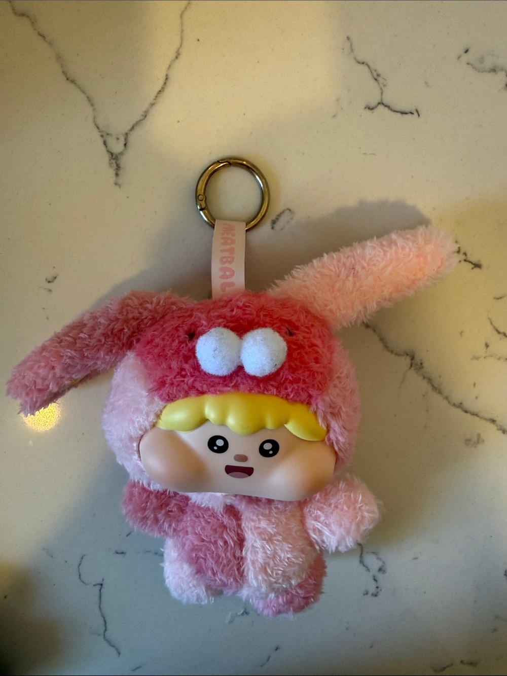 Plush Bunny Keychain Toy - Pink